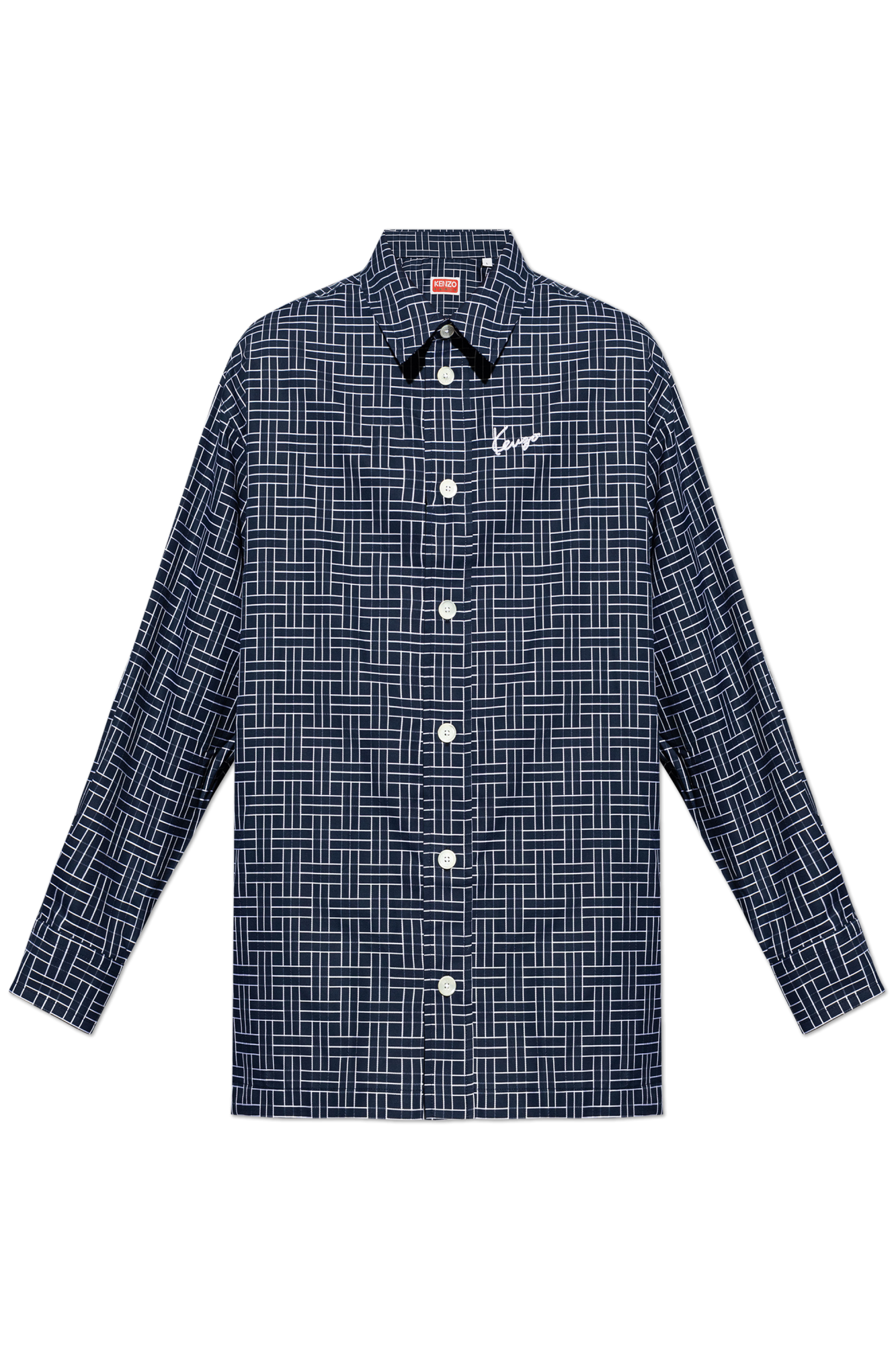 Navy blue Checkered pattern shirt Kenzo - Vitkac Italy